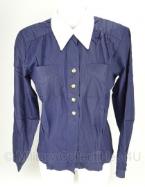 Dames blouse Zweedse marine - blauw met witte kraag - origineel