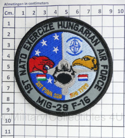 KLU Koninklijke Luchtmacht 1st NATO Exercize Hungarian Air Force MIG-29 F-16 embleem - met klittenband - diameter 9 cm