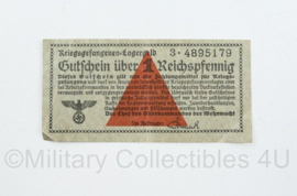 Wo2 Duits Kriegsgefangenen lagergeld 1 Reichspfenning - 7,5 x 4 cm - origineel