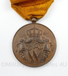 Defensie vroeg model Wilhelmina periode "Voor Trouwen dienst" medaille in bronze - 9 x 4 cm - origineel