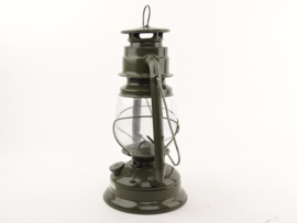 Antieke groene stormlantaarn 28 cm hoog - nieuw gemaakt