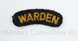 British Army shoulder title ENKEL Civil Defense Warden - 7,5 x 3 cm - origineel
