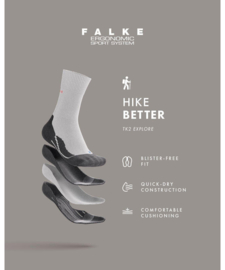 Falke TK2 W1 winter sokken - model 2025 tot heden - zwart-grijs - 70% scheerwol - maat 39-40 - nieuw - origineel