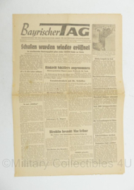 WO2 Duitse krant Bayerischer Tag 6 oktober 1945 Schulen eroffnet - 47 x 32 cm - origineel