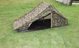 KL schakelbare tent met vast grondzeil - woodland camo - origineel