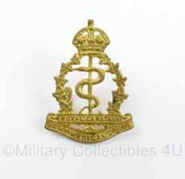 Canadese WO2 cap badge Royal Canadian Army Medical Corps - Kings Crown - 4,5 x 3 cm - origineel