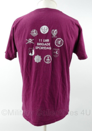 Defensie LUMBL 11 LMB Brigade Sportdag t-shirt bordeauxrood - maat Large - gedragen - origineel