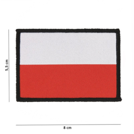 Uniform landsvlag Polen stof fijn geweven met klittenband - 8 x 5,5 cm