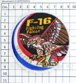 KLU Luchtmacht F16 F-16 Fighting Falcon 40 years embleem - met klittenband - diameter 9 cm