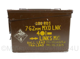 Britse leger 7.62mm MXD Linked kist voor patronen - met originele opdruk! - 27,5 x 9,5 x 19 cm - origineel