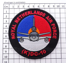 KLu Koninklijke Luchtmacht RNLAF Royal Netherlands Air Force "DC-10" embleem -  met klittenband - diameter 10 cm