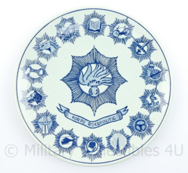 Korps Rijkspolitie porseleinen wandbord Delfs blauw - diameter 23 cm - origineel