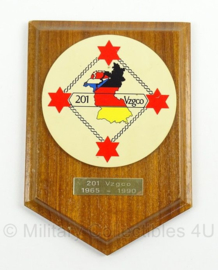 Wandbord Duits Nederlands korps - 201 vzgco 1965/1990 - afmeting 14 x 20 cm - origineel