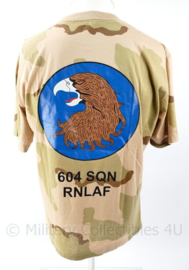 KLU Luchtmacht Desert shirt RNLAF 604 Squadron  Vlb SSB Vliegbasis Soesterberg - maat Medium - nieuw - origineel