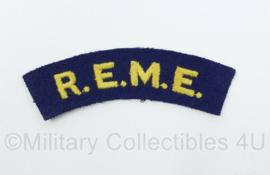 WO2 Britse REME Royal Electrical and Mechanical Engineers shoulder title - 9,5 x 3,5 cm - origineel