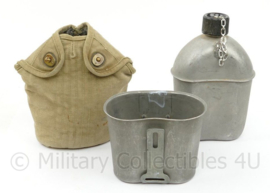 WO2 US veldfles set RVS beker en fles 1943 - origineel