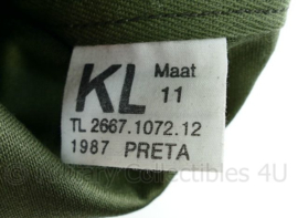 Overhandschoenen - trigger gloves wanten groen stof met leer origineel Nederlands leger