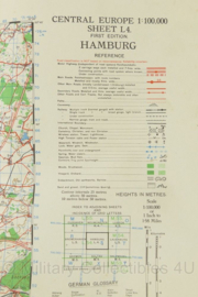 WW2 British War Office map 1943 Central Europe Hamburg - 88 x 64,5 cm - origineel