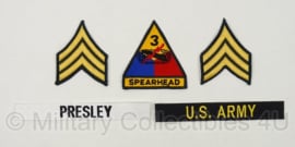 Elvis Presley emblemen set - Sergeant - 3rd Armoured Division