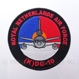KLu Koninklijke Luchtmacht RNLAF Royal Netherlands Air Force "DC-10" embleem -  met klittenband - diameter 10 cm