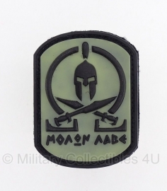 Embleem Molon Labe Spartan - Klittenband - 3D PVC - 7 x 5,2 cm - witte achtergrond