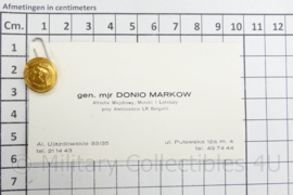Visitekaartje van de Bulgaarse Defence attache met knoop - 10 x 5½ - origineel