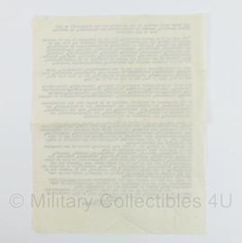 WO2 Nederlands Verzetsdocument van Sijnen Kiezer - Kritische tekst Aanmaning - 28 x 21 cm - origineel