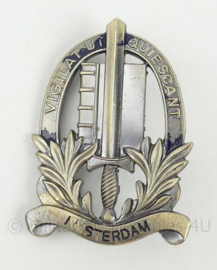 Gemeentepolitie Amsterdam brevet met serienummer - 5½ x 3½ cm - origineel