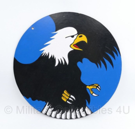 Klu Luchtmacht Vliegbasis Volkel 311 Squadron handgeschilderde plaat - diameter 27 cm - origineel