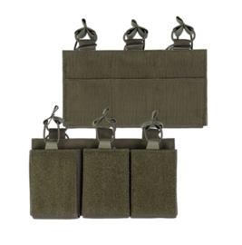 Magazijntas Triple Magazin pouch koppeltas met velcro - voor 3 M4, M16 of AR15 magazijnen - GROEN