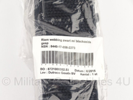 KL Nederlandse leger broekriem broek riem webbing zwart met blackoxide - nieuw in verpakking - origineel