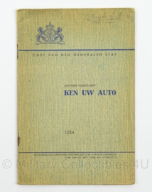MVO Chef der Generalen Staf  Voorschrift nr. 1554 Ken uw Auto uit 1946 - afmeting 15 x 23 cm - origineel