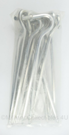 Defensie alluminium tentharing met open oog - 19 cm lang - nieuw - PER STUK - origineel