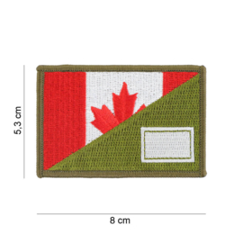 Embleem stof Canadian flag with Army logo on GREEN - 8 x 5,3 cm.