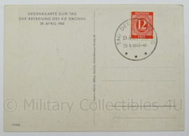 WO2 Duitse postkarte 1945 1946 Dachau - Tag der Befreuung - afmeting 15 x 10 cm - origineel