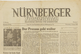 WO2 Duitse krant Nurnberger Nachrichten Nordbayern nr. 1 3 januari 1945 - 47 x 32 cm - origineel