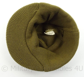 US jeepcap (met klep) beenie mustard brown - 100 % wol - cap wool knit M-1941