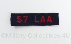 Canadese leger 57 LAA 57 Light Anti Aircraft shoulder title - 7,5 x 2 cm - origineel