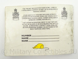 Britse leger joegoslavië The Rat Recognition Guide Intelligence Corps - afmeting 16 x 11 cm - origineel