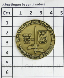 NRF Nato Response Force 2015 Strong Sword 2015 coin - diameter 4 cm - origineel