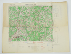 WW2 British War Office map 1943 Central Europe Frankfurt am Main - 83 x 63,5 cm - origineel