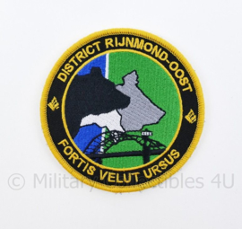 Nederlandse Politie District Rijnmond-Oost Fortis Velut Ursus embleem - met klittenband - diameter 9 cm