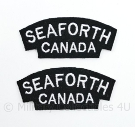 WO2 WW2 Seaforth Canada shoulder title pair