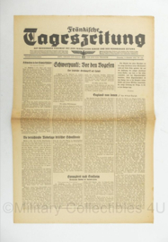 WO2 Duitse krant Frankische Tageszeitung nr. 232 3 oktober 1944 - 47 x 32 cm - origineel