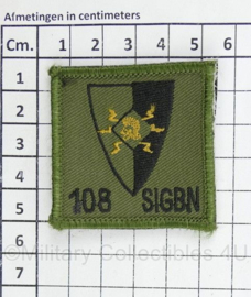 Defensie 108 SIGBN Signaal Bataljon borstembleem - met klittenband - 5 x 5 cm - origineel