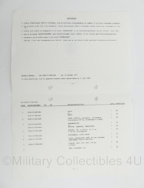 KL Nederlandse leger Detaillijst Oplegger 50 ton 16 wielen YTS 10050 DAF 1984 - 21 x 15 cm - origineel