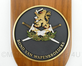 Vereniging van oud-militairen Bond van Wapenbroeders wandbord - 14 x 1,5 x 18 cm - origineel