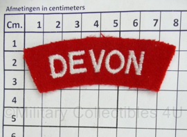 British Army shoulder title ENKEL Devon Devonshire Regiment - 8 x 3 cm - origineel