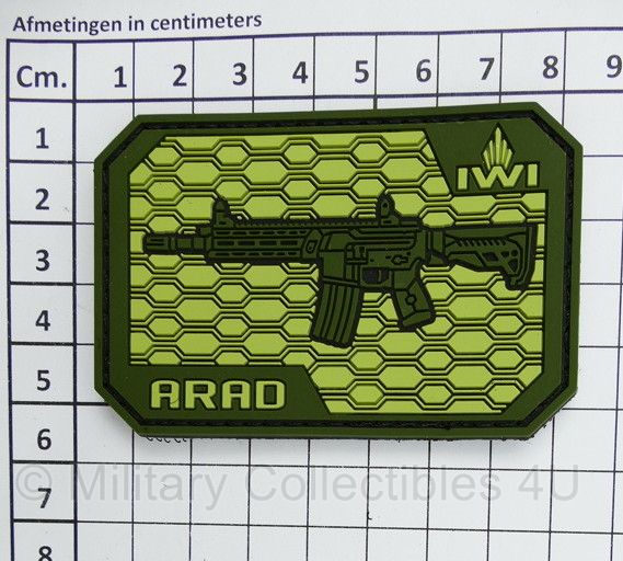 Embleem 3D PVC - met klittenband - IWI ARAD Assault rifle  - 5,5 x 8 cm - origineel