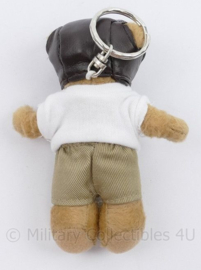 Teddybeer piloot sleutelhanger - 11 cm. lang
